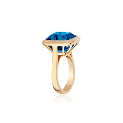 London Blue Topaz Cushion Ring