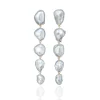 Long Keshi Pearl Earrings with Diamonds
