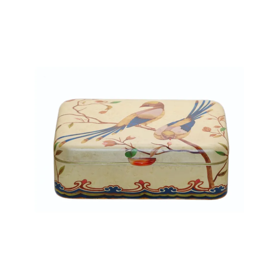 Marquetry Jewelry Box with Birds