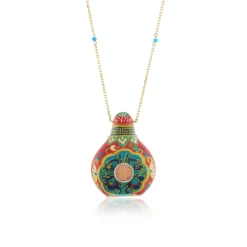 Marquetry Red Amphora Necklace