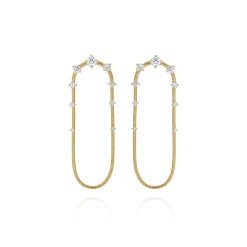 Medium Diamond Single Chain Earrings