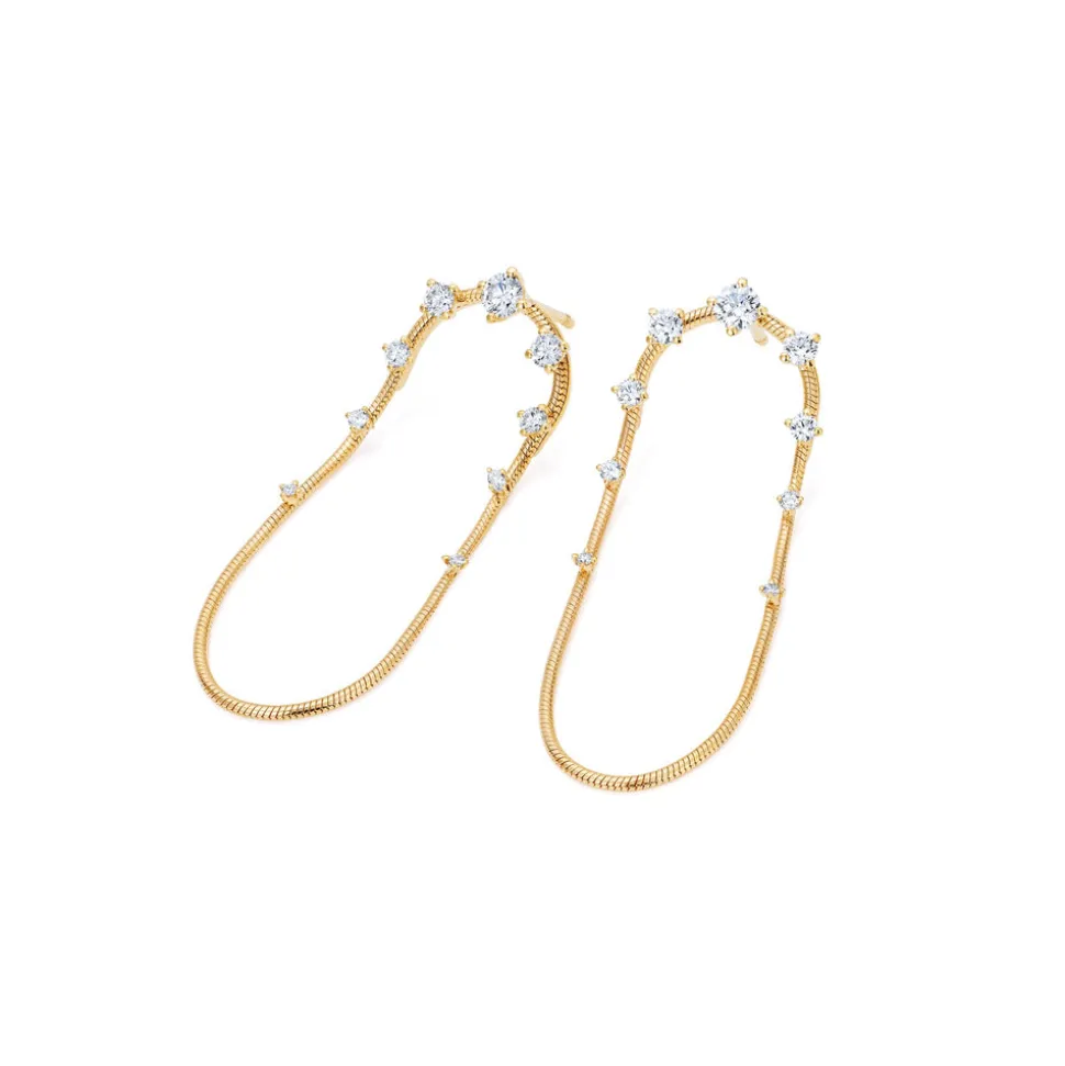 Medium Diamond Single Chain Earrings