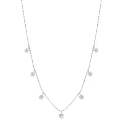 Medium Floating Diamond Necklace- White Gold