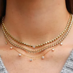 Medium Floating Diamond Necklace