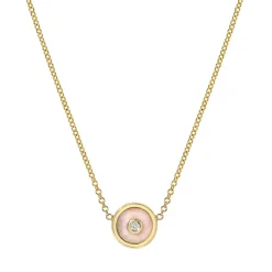 Mini Compass Pendant - Pink Opal