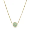Mini Compass Pendant- Green Turquoise