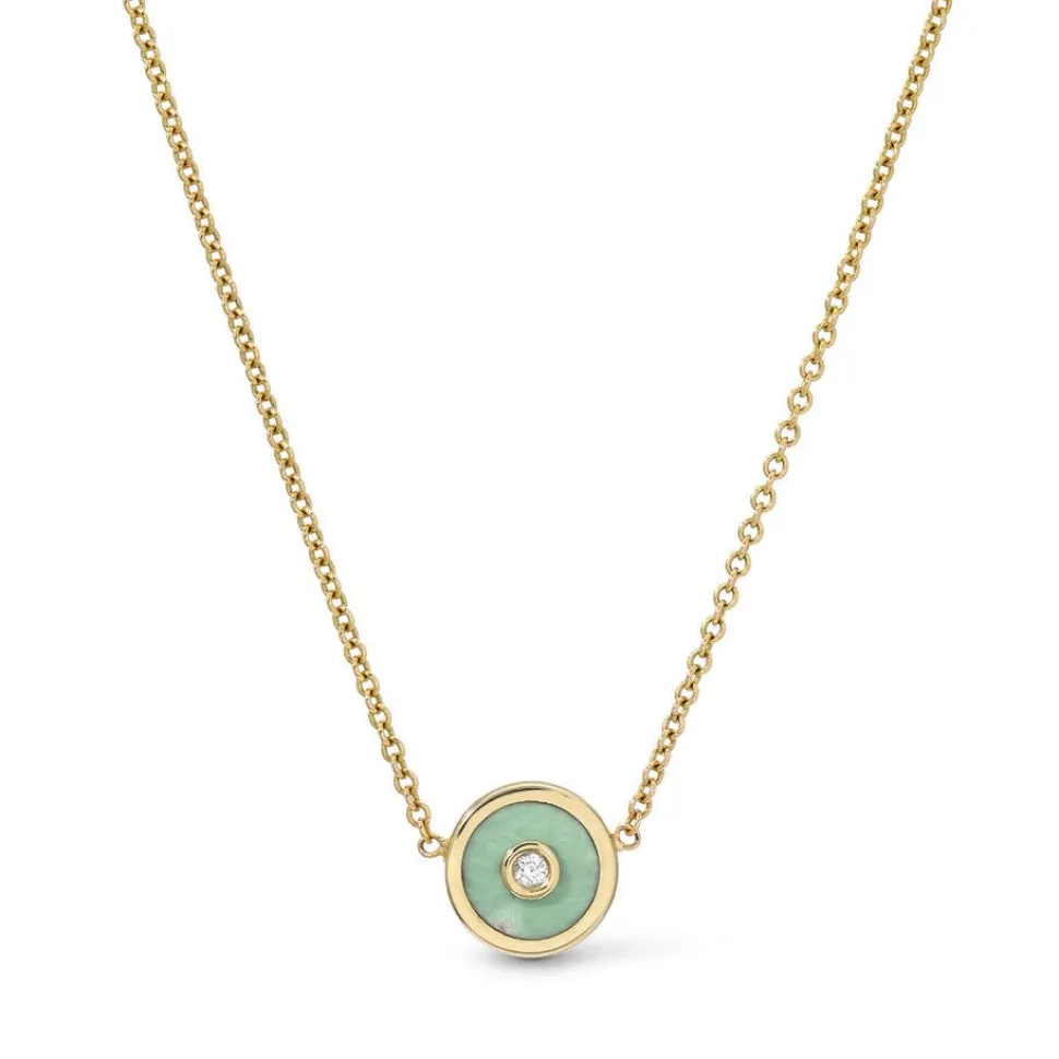Mini Compass Pendant- Green Turquoise
