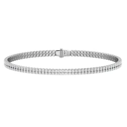 Mini Double White Gold & Diamond Invisible Tennis Bracelet