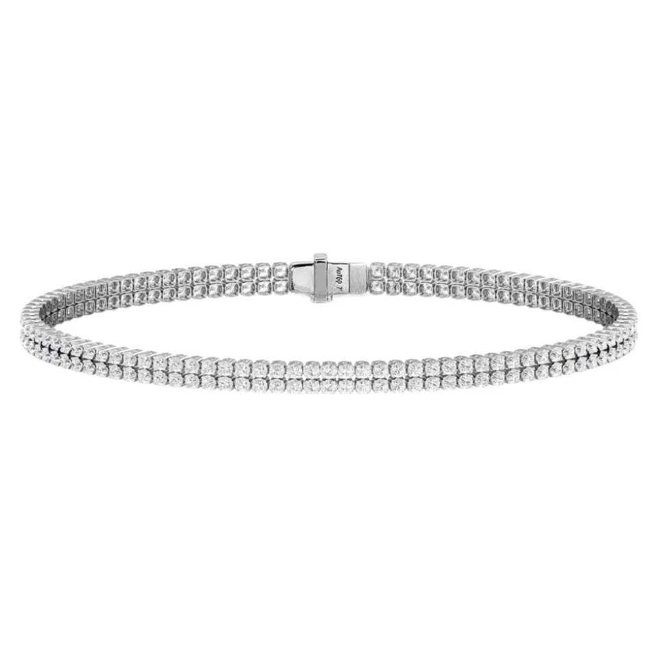Mini Double White Gold & Diamond Invisible Tennis Bracelet