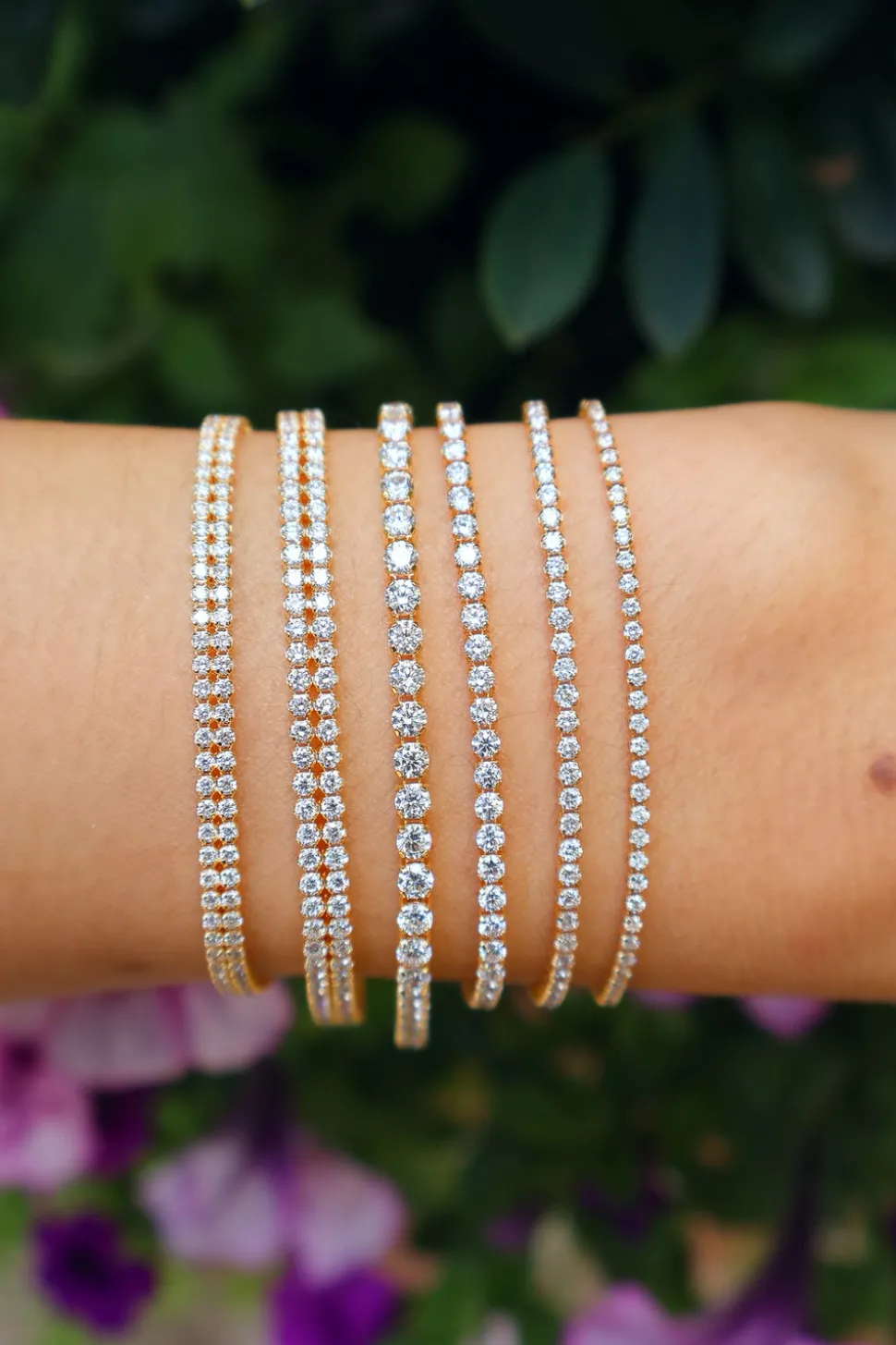 Mini Double White Gold & Diamond Invisible Tennis Bracelet