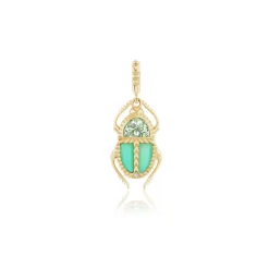 Mini Green Amethyst & Chrysoprase Scarab Pendant