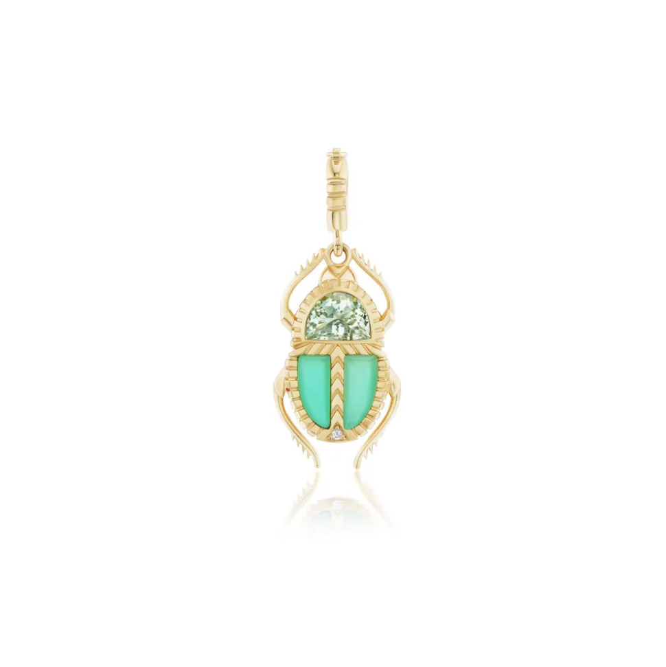 Mini Green Amethyst & Chrysoprase Scarab Pendant