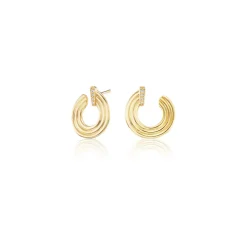 Mini Record Crescent Earrings