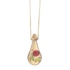 Miniature Rose Painting in a Bottle Necklace