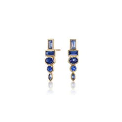 Monroe Totem Studs - Blue Sapphire