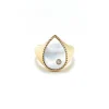 Mother of Pearl Pear Signet Ring