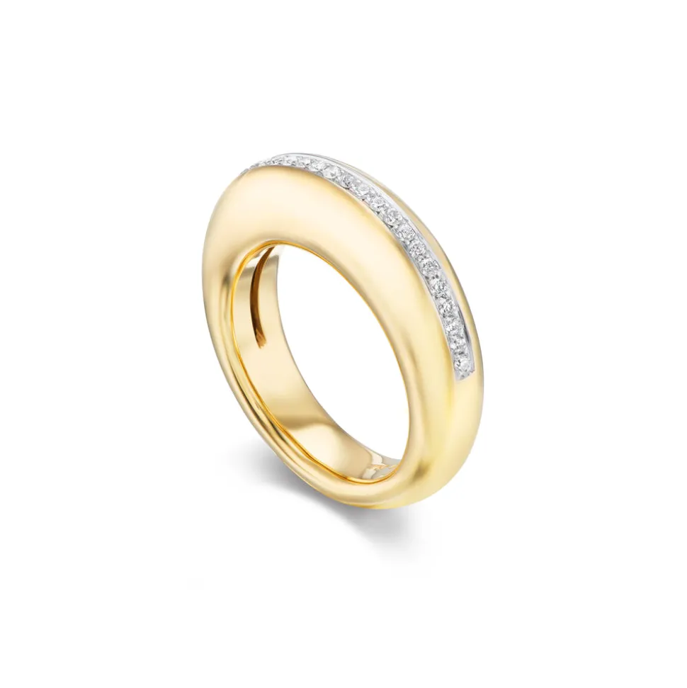 Narrow Diamond Dome Ring