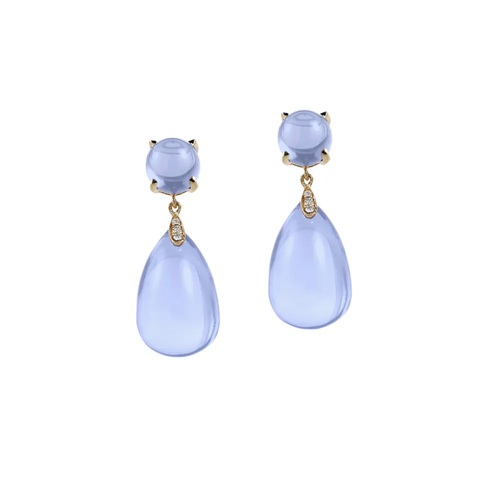 Naughty Blue Chalcedony Drop Earrings