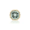 Octagon Prasiolite Ring with Diamonds