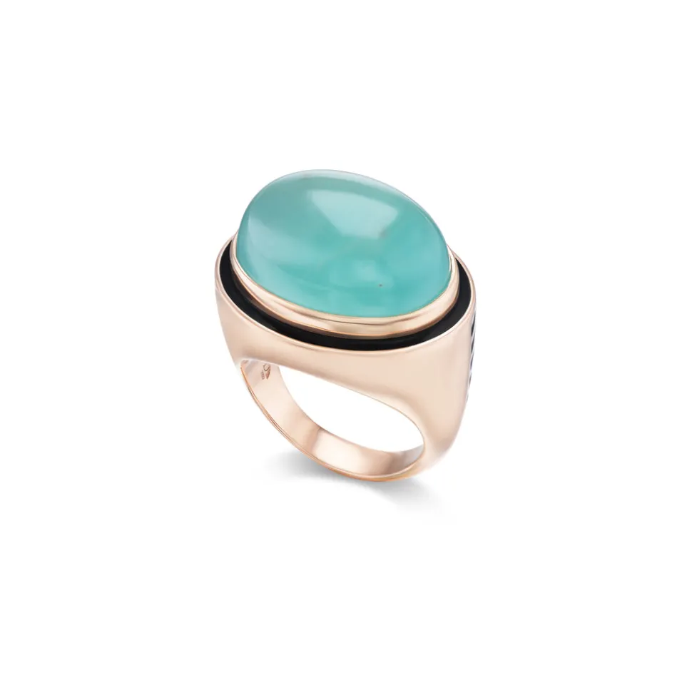 Oval Aquaprase Cabochon Ring