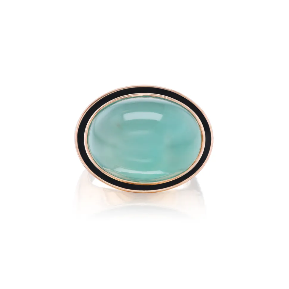 Oval Aquaprase Cabochon Ring