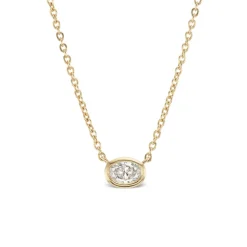 Oval Diamond Solitaire Pendant
