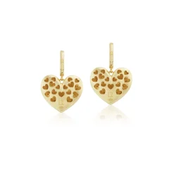 Paulette Puff Heart Earrings with Stars