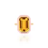 Pink Enamel & Citrine Ring