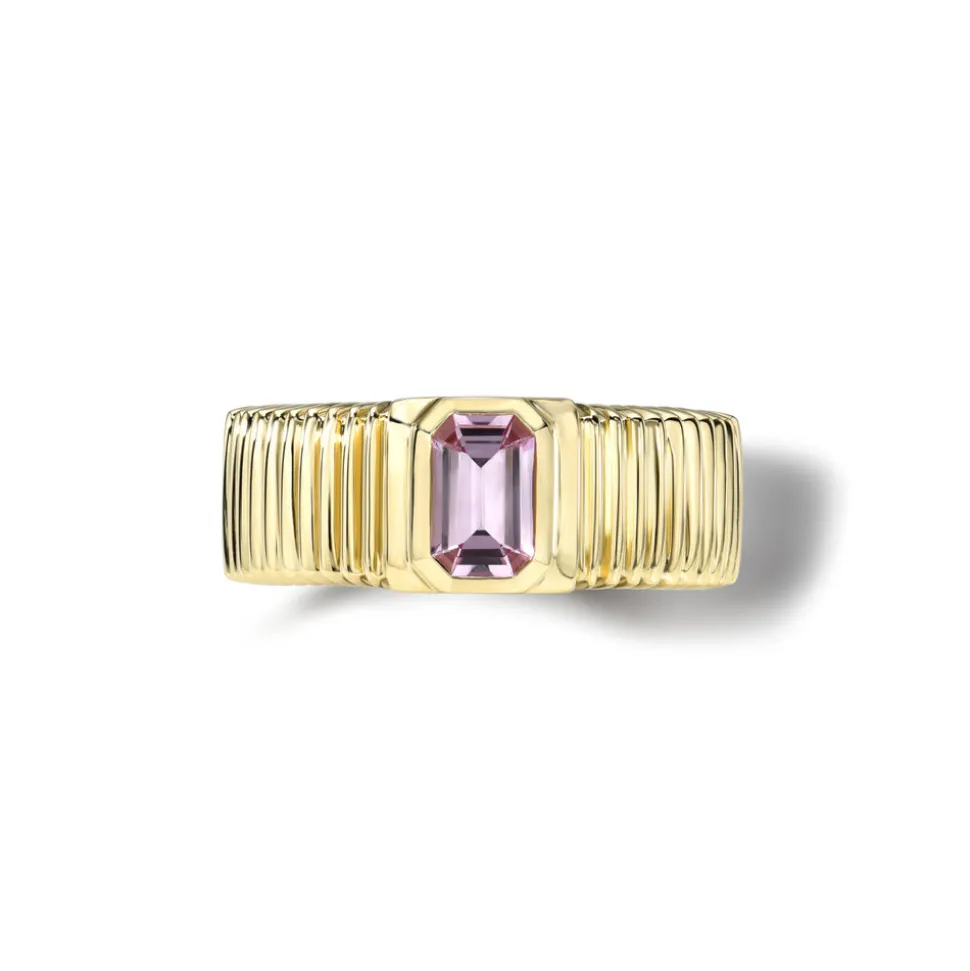 Pink Sapphire Pleated Heirloom Ring