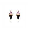 Pink Topaz and Black Onyx Pietra Studs