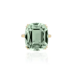 Prasiolite Cushion Ring