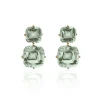 Prasiolite Cushion Tiered Earrings