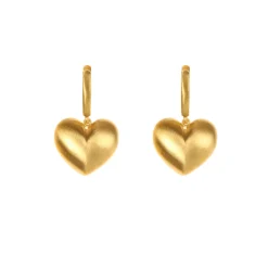Puff Heart Charm Earrings