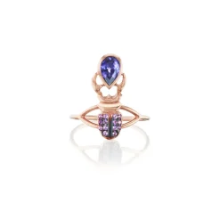 Purple Sapphire Khepri Ring