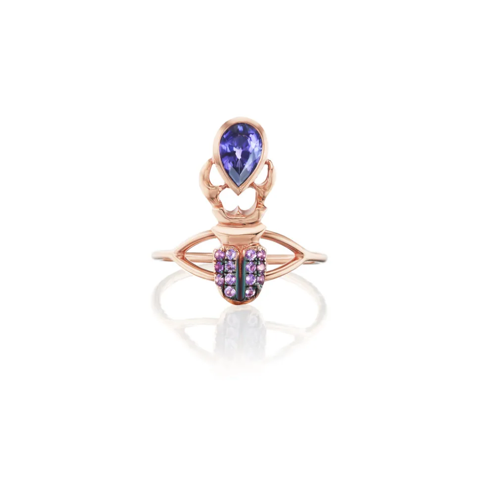 Purple Sapphire Khepri Ring