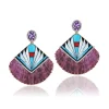 Purple Shell Earrings with Mosaic Inlay