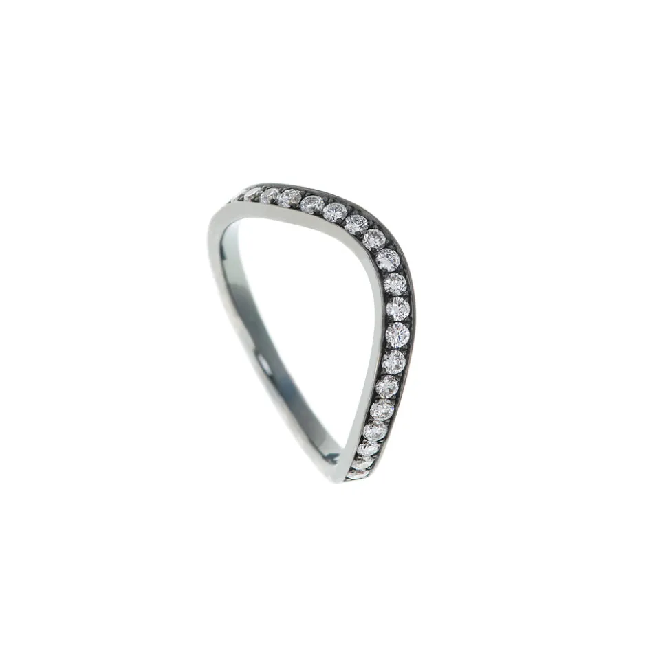 Rhodium Diamond Feelings Ring