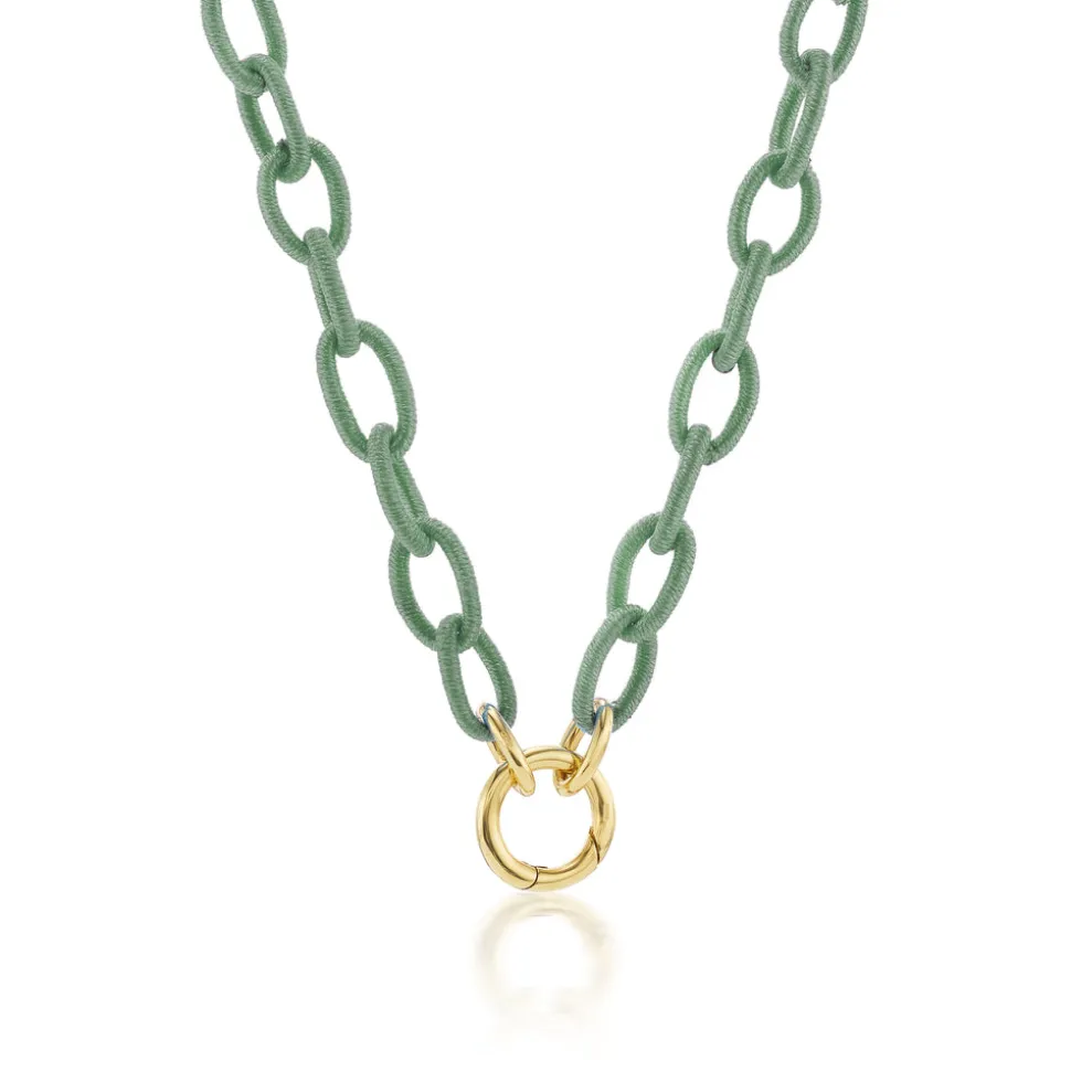 Sage Silk Link Necklace