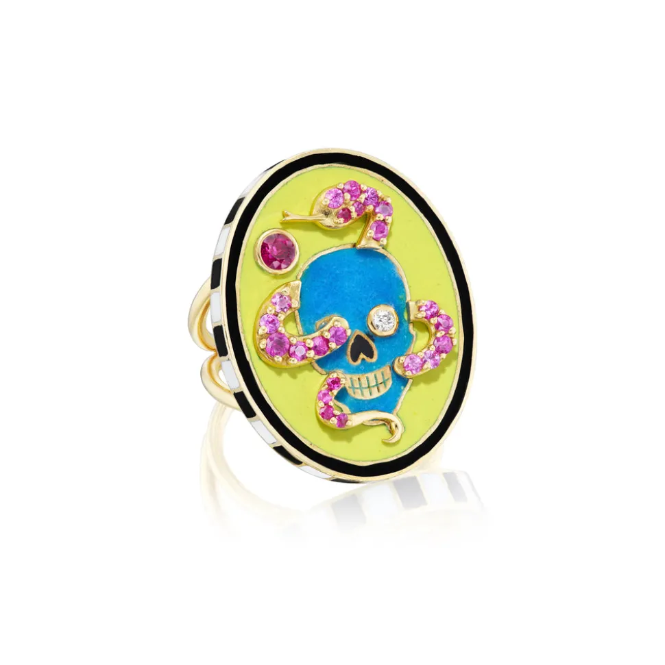 Skull & Snake Enamel Ring