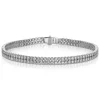 Small Double White Gold & Diamond Invisible Tennis Bracelet