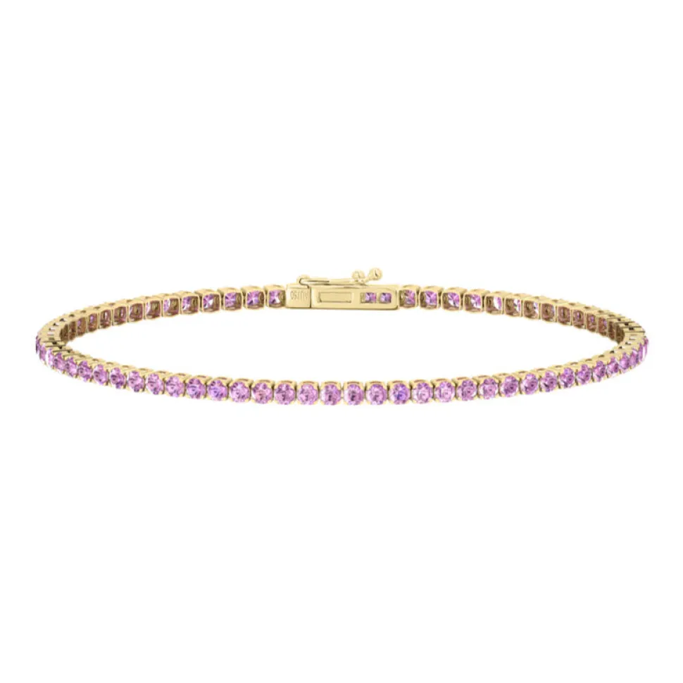 Small Invisible Pink Sapphire Bracelet
