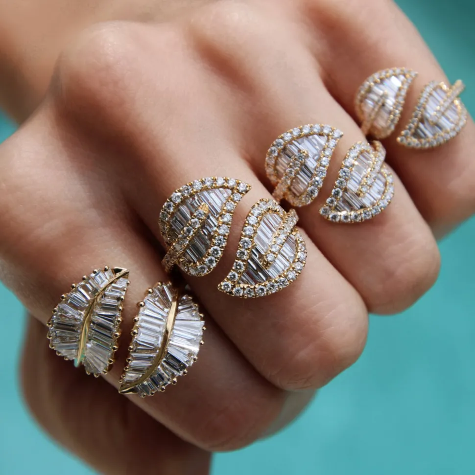 Small Leaf Diamond Ring