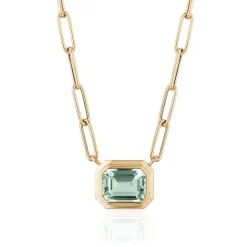 Small Prasiolite Emerald Cut Pendant