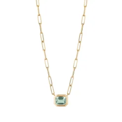 Small Prasiolite Emerald Cut Pendant