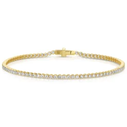 Small Yellow Gold & Diamond Invisible Tennis Bracelet