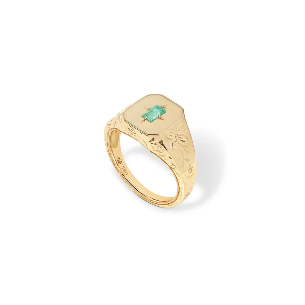 Spade Warisan Minor Emerald Signet Ring