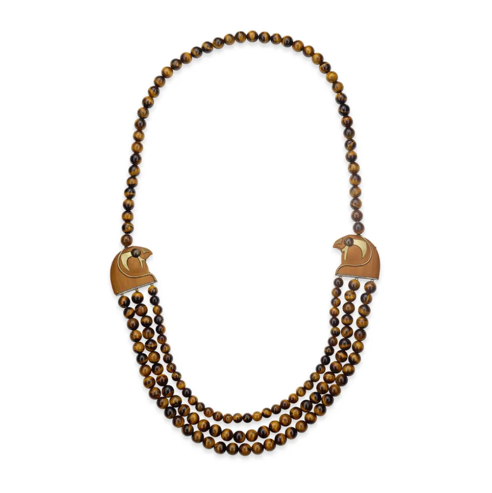 3-Strand Tiger's Eye Horus Necklace
