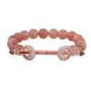 Strawberry Beryl & Peach Tourmaline Chakra Bracelet