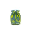 Teal Vase with Yellow Strokes and Dots