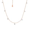 Tiny Floating Diamond Necklace- Rose Gold